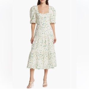 Adelyn Rae Felicia Eyelet Midi Dress in size S. New with tags.